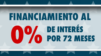 Financiamiento al 0% de Interés Por 72 Meses 