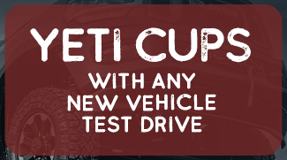 Yeti Cups With Any New Vehicle Test Drive