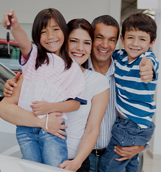 pexcited family buying a new car