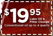 $19.95 Lube oil and filter change