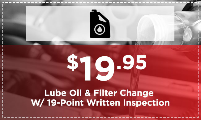 $19.95 Lube Oil & Filter Change W/ 19-Point Written Inspection
