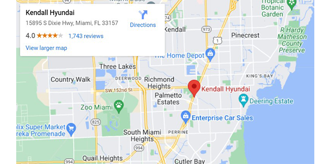 Map of Kendall Hyundai