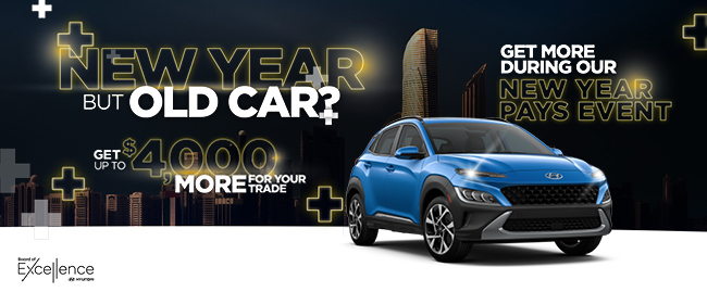 New Year but Old car? Get up to $4000 more for your trade at the all-new Kendall Hyundai