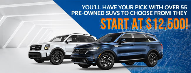 pick from over 55 pre-owned SUVs to choose from