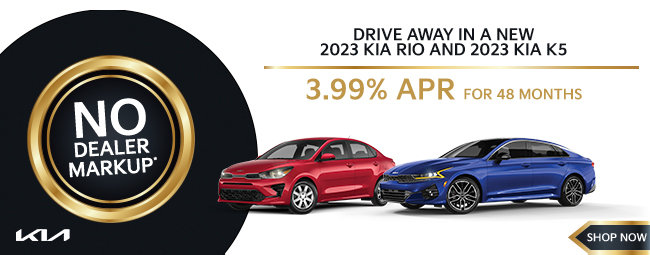 Drive Away in a new 2023 KIA Rio and 2023 KIA K5