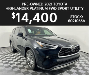 PRE-OWNED 2021 Toyota Highlander Platinum FWD Sport Utility