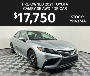 PRE-OWNED 2021 Toyota Camry SE AWD 4dr Car