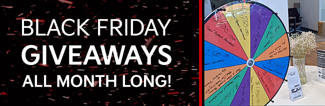 Black Friday Giveaways all month long
