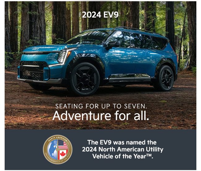 2024 Kia EV9. Seating for up to 7, adventure for all.