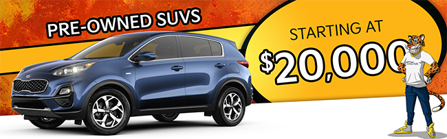 Pre-owned SUVs starting at $20,000