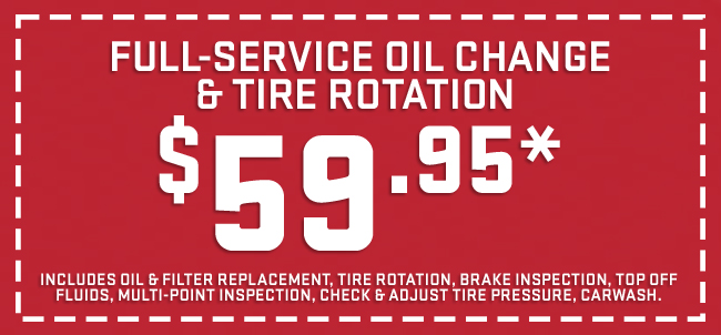 Full-service oil change and tire rotation