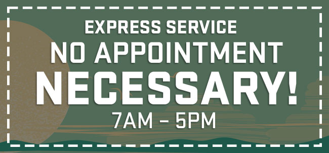 Express Service - No Appointment Necessary