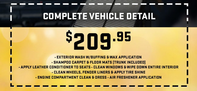 special price on complete vehicle detail