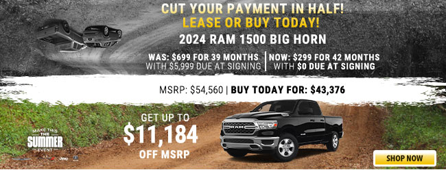 All new RAMS models - MSRP offer