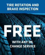 Free Tire Rotation And Brake Inspection With Any Oil Change Service