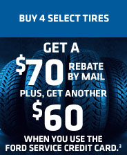 Buy 4 Select Tires, Get A $70 Rebate By Mail. 