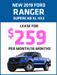 New 2019 Ford Ranger Supercab XL 4x2