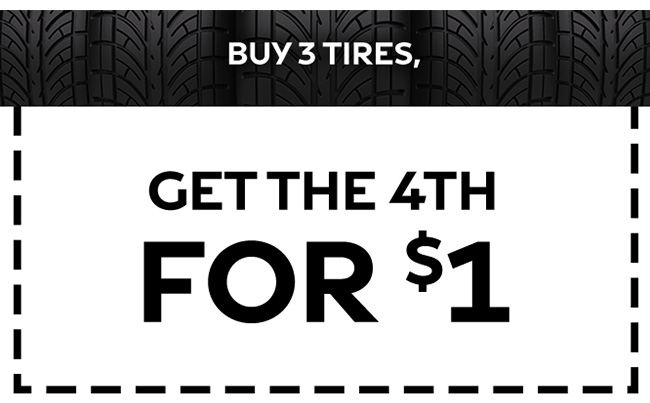 buy 3 tires get 1 for a dollar