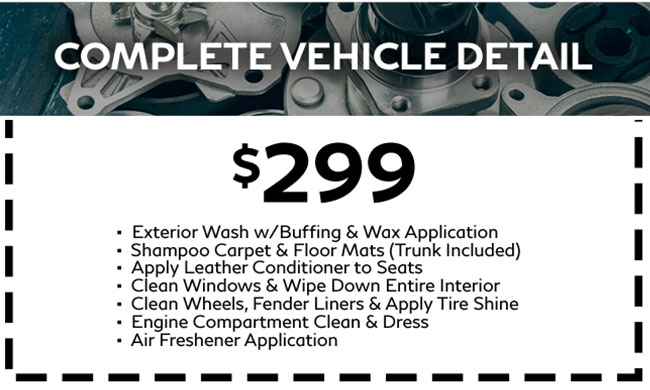 Complete vehicle detailing special offer