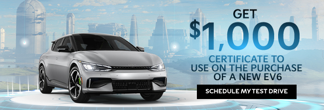 Get $1,000 certificate to use on the purchase of a new EV6