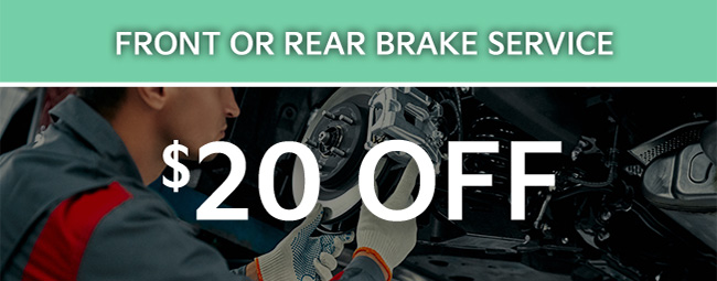 twenty dollars off front or rear break service