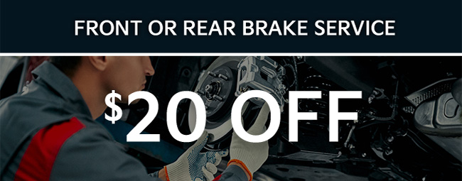 twenty dollars off front or rear break service