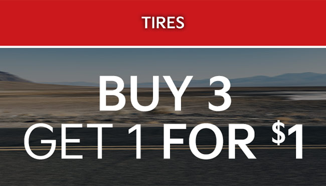 Buy 3 Get 1 for $1 tire special