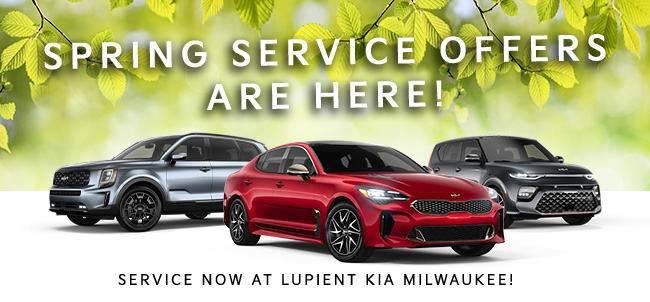 spring service offers are here! Service now at Lupient Kia Milwaukee