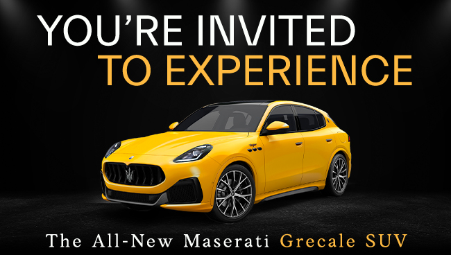 Youre invited to Experience the all-new Maserati Grecale SUV