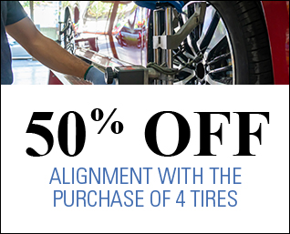 Alignment with the purchase of 4 tires