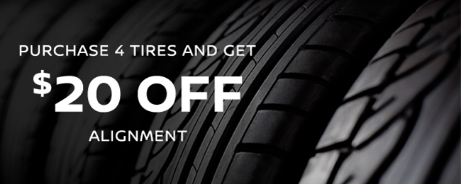 discount on alignment when you buy 4 tires