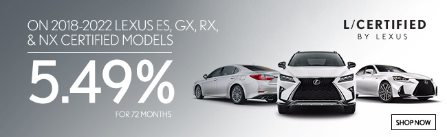 APR special on Lexus ES, GX, RX and NX CPO