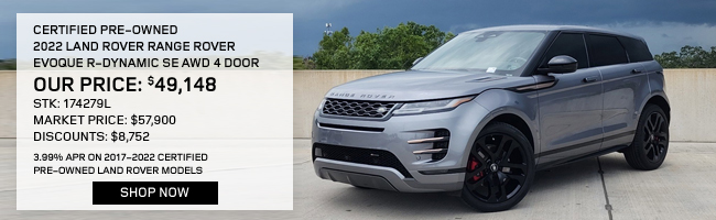 certified pre-owned 2022 Land Rover Range Rover Evoque R-Dynamic SE