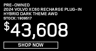 Pre-Owned 	2024	Volvo	XC60 Recharge Plug-in Hybrid Dark Theme AWD Offer