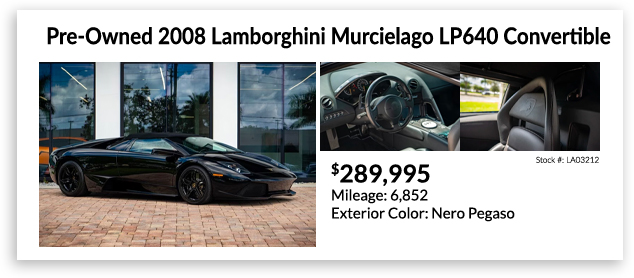 pre-owned 2008 Lamborghini Murcielago LP640 Convertible