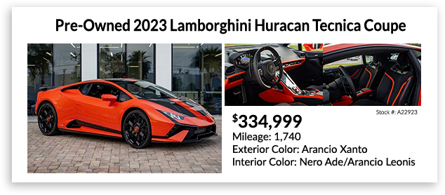 pre-owned 2023 Lamborghini Huracan Tecnica