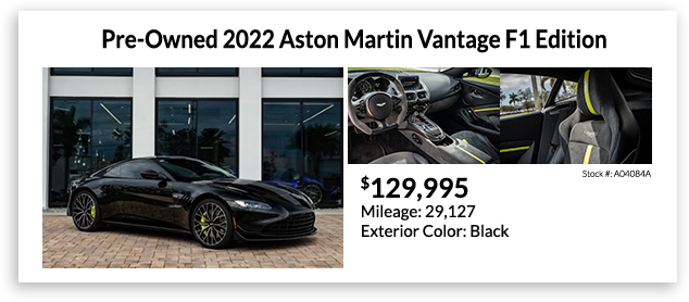 pre-owned 2022 Aston Martin Vantage F1