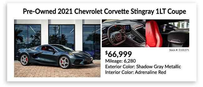 pre-owned 2021 Chevrolet Corvette Stingray 1 LT Coupe offer