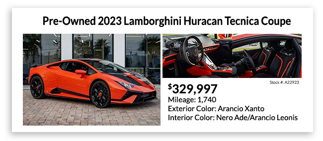 pre-owned 2023 Lamborghini Huracan Tecnica