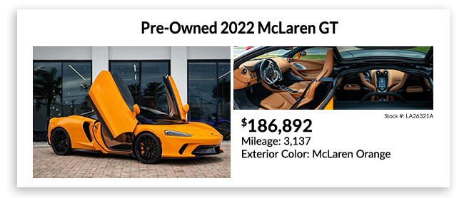 pre-owned 2022 MCLAREN GT