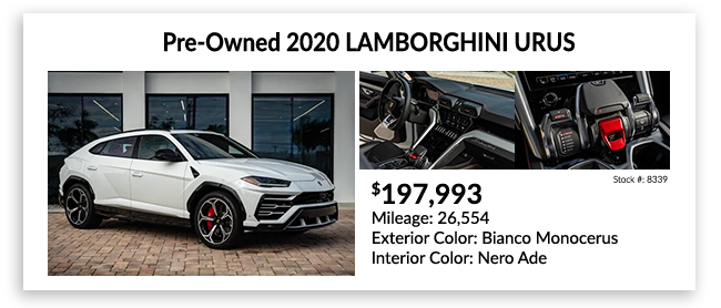 pre-owned 2020 LAMBORGHINI URUS