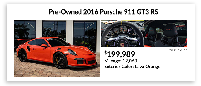 pre-owned 2016 PORSCHE 911 GT3 RS
