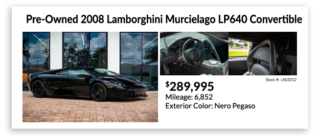 pre-owned 2008 LAMBORGHINI MURCIELAGO LP640