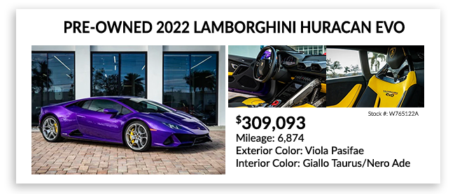 pre-owned 2022 LAMBORGHINI HURACAN EVO