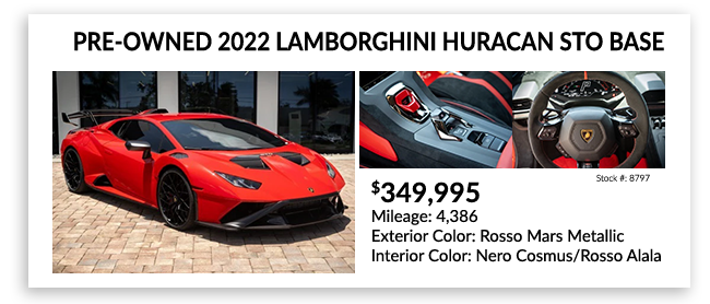 pre-owned 2022 LAMBORGHINI HURACAN STO BASE