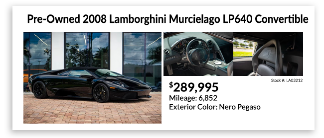 pre-owned 2008 Lamborghini Murcielago LP640 Convertible