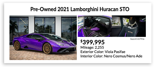 pre-owned 2021 Lamborghini Huracan STO