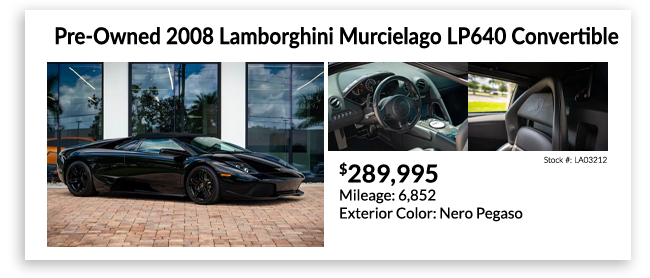 pre-owned 2008 Lamborghini Murcielago LP640 Convertible