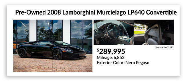 pre-owned 2008 LAMBORGHINI MURCIELAGO LP640