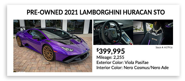 pre-owned 2022 LAMBORGHINI HURACAN STO BASE